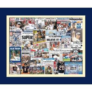   Colts Newspaper Collage Poster Framed 