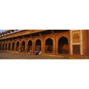 People Sitting at the Colonnades of a Mosque, Fatehpur Sikri, Fatehpur 