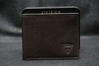 GUESS BY MARCIANO BROWN GENUINE LEATHER BIFOLD WALLET  