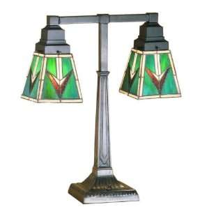  Comanche Desk Tiffany Stained Glass Table Lamp 20 Inches H 