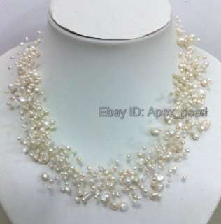 Shining Star Freshwater FW White Baroque Pearl Necklace  