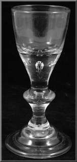 Rare Signed 18thC German Blown Stem Glass  