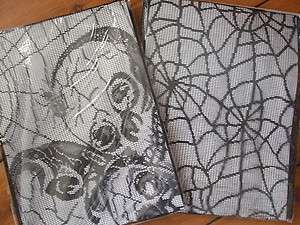 HALLOWEEN CROCHET TABLECLOTH ~ SKULL OR COBWEB  