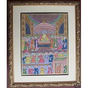    Elegant Traditional Old Time Mughal Paper Painting 