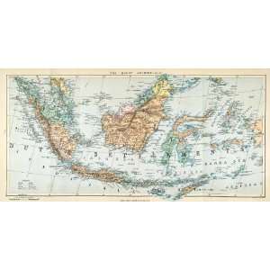   Map Art Dutch Borneo Mantawi Islands Celebes   Original Lithograph