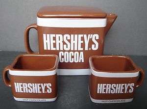 Hersheys Cocoa Chocolate Tea Pot & Mugs  