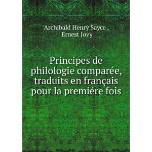 Principes de philologie comparÃ©e, traduits en franÃ§ais pour la 