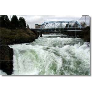  River Photo Shower Tile Mural R029  17x25.5 using (24) 4 