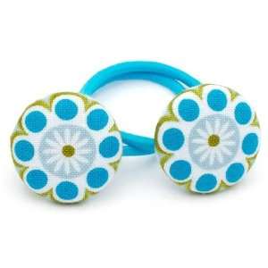  Too Cuties Girls Ponytail Holders. Set of 2 Blue Daisy 