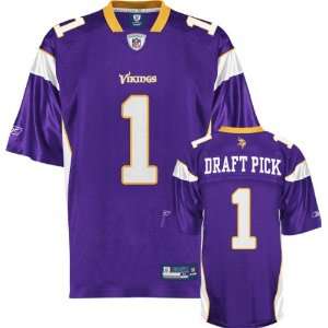  Minnesota Vikings Jersey Reebok Purple 2010 #1 Draft Pick 