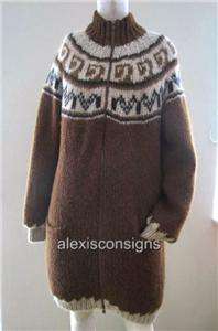6000 Hermes One of A Kind Suri Alpaca Fair Isle Sweater Coat Jacket 