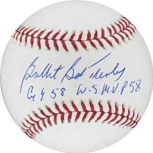 Bob Turley Autographed Baseball with Bullet, 58 CY, and 58 WS MVP 