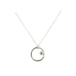  Zina Kao Small Twiggy Sterling Silver & CZ Ring Necklace 