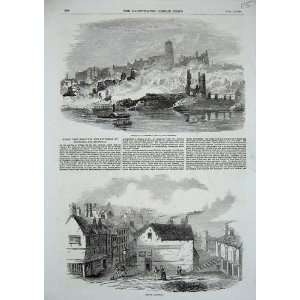  1854 Conflagration Explosion Gateshead Ruins Boats
