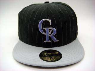 Colorado Rockies Black Purple Grey Pinstripe Custom MLB New Era Fitted 