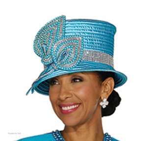   Weave Rhinestone Womens Bucket Formal Church Hat in 3 Colors  