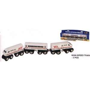  Wooden High speed train Toys & Games