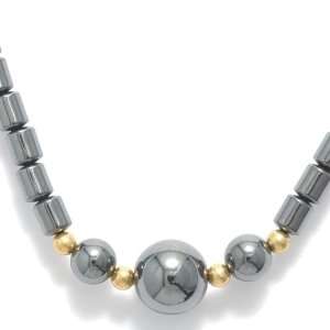 Shipwreck Beads Hematite 17 Inch Necklace with 19 mm 3 Rounds