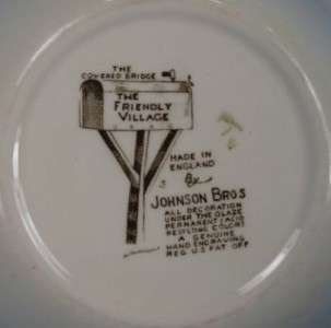 THE FRIENDLY VILLAGE SQUARE CEREAL BOWL JOHNSON BROS (O  