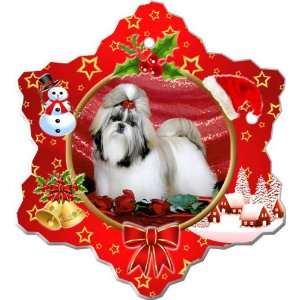 Shih Tzu Porcelain Holiday Ornament