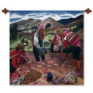  Wool tapestry, Andean Fields