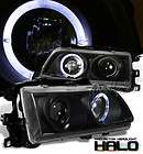 EF9 JDM PROJECTOR HALO BLACK HOUSING HEAD LIGHTS LAMPS LEFT+RIGHT 