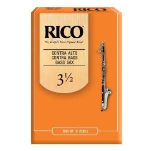  Rico Contrabass Clarinet Reeds, Strength 3.5, 10 pack 