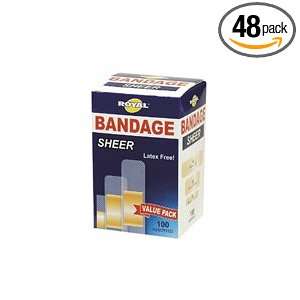  Royal Sheer Adhesive Bandages   100 Count Assorted Sizes 