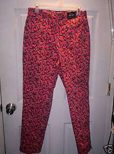 NWT New York & Co Stretch Capris 8 pink flowered  