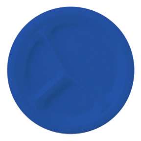 10 ROYAL BLUE Plastic DIVIDED Compartment Dinner Plate  
