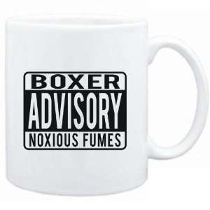 Mug White  Boxer ADVISORY NOXIOUS FUMEs Dogs  Sports 