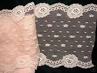 BEAUTIFUL PEACH LACE ~ CRAFTS SEWING TRIMS ~ 6 1/2 INCHES WIDE
