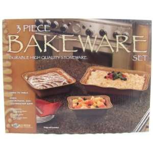  Bakeware Stoneware Set 3PC Orange