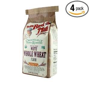 Bobs Red Mill Organic Hard White Wheat Flour, 5 Ounce (Pack of 4)
