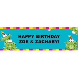  Froggie Fun Personalized Birthday Banner Standard 18 x 61 