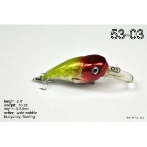  2.4 Shallow Diving Golden/Red Crankbait Fishing Lure for 