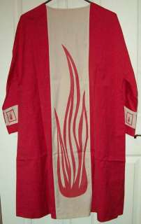 Vintage Catholic Confirmation Tunic/Gown Red Flames 47  