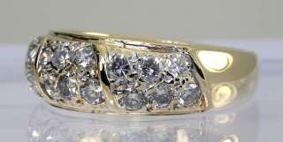 SENSATIONAL .70CT 18 PAVE DIAMOND 14K YELLOW GOLD WEDDING BAND RING $ 