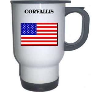  US Flag   Corvallis, Oregon (OR) White Stainless Steel Mug 