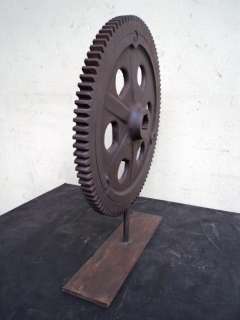 Great old iron gear wheel sculpture # 07242  