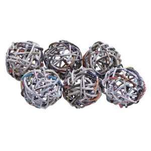  Recycle Newspaper Straw Balls Decorative Accent 6 Balls 