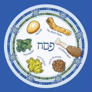  Passover serviettes Pesach plate design, Hebrew English 
