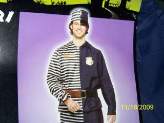 Halloween Costume Half Prisoner Half  Cop Guard OSFM  