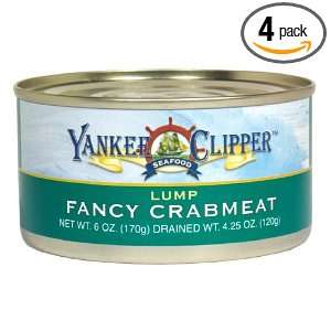 Yankee Clipper Crabmeat, Whole Lump, 6 Ounce (Pack of 4)  