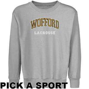  Wofford Terriers Youth Ash Custom Sport Arch Applique Crew 