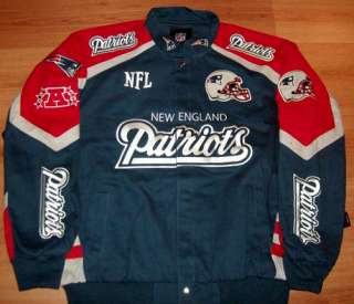 New England Patriots Cotton Twill Jacket 2XL 3XL 4XL NFL Embroidered 