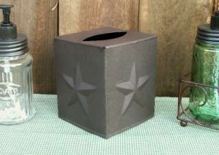   Star Tin Metal Tissue Box Cover   Primitive Country Home Decor  
