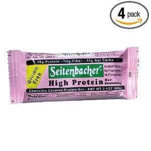 Seitenbacher Strawberry High Protein Bar, 2.10 Ounce (Pack of 4 