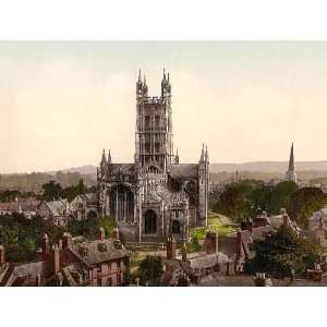   Poster   Cathedral from church tower Gloucester England 24 X 18.5
