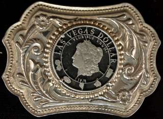 1970 RARE Las Vegas Dollar Cut Out Coin Belt Buckle  